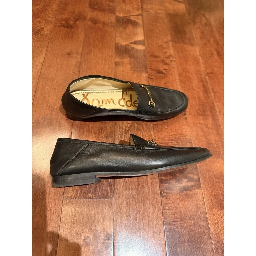 Sam Edelman Lorraine Loafers Women's Size 8 Black Gold Bit EUC Office Preppy